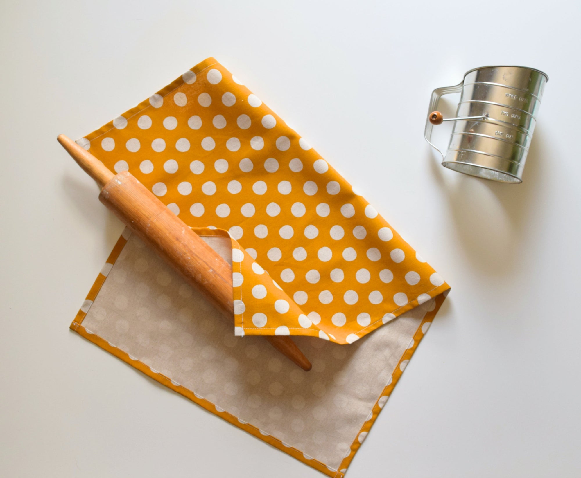 Modern Print Dish Towel Yellow Dot