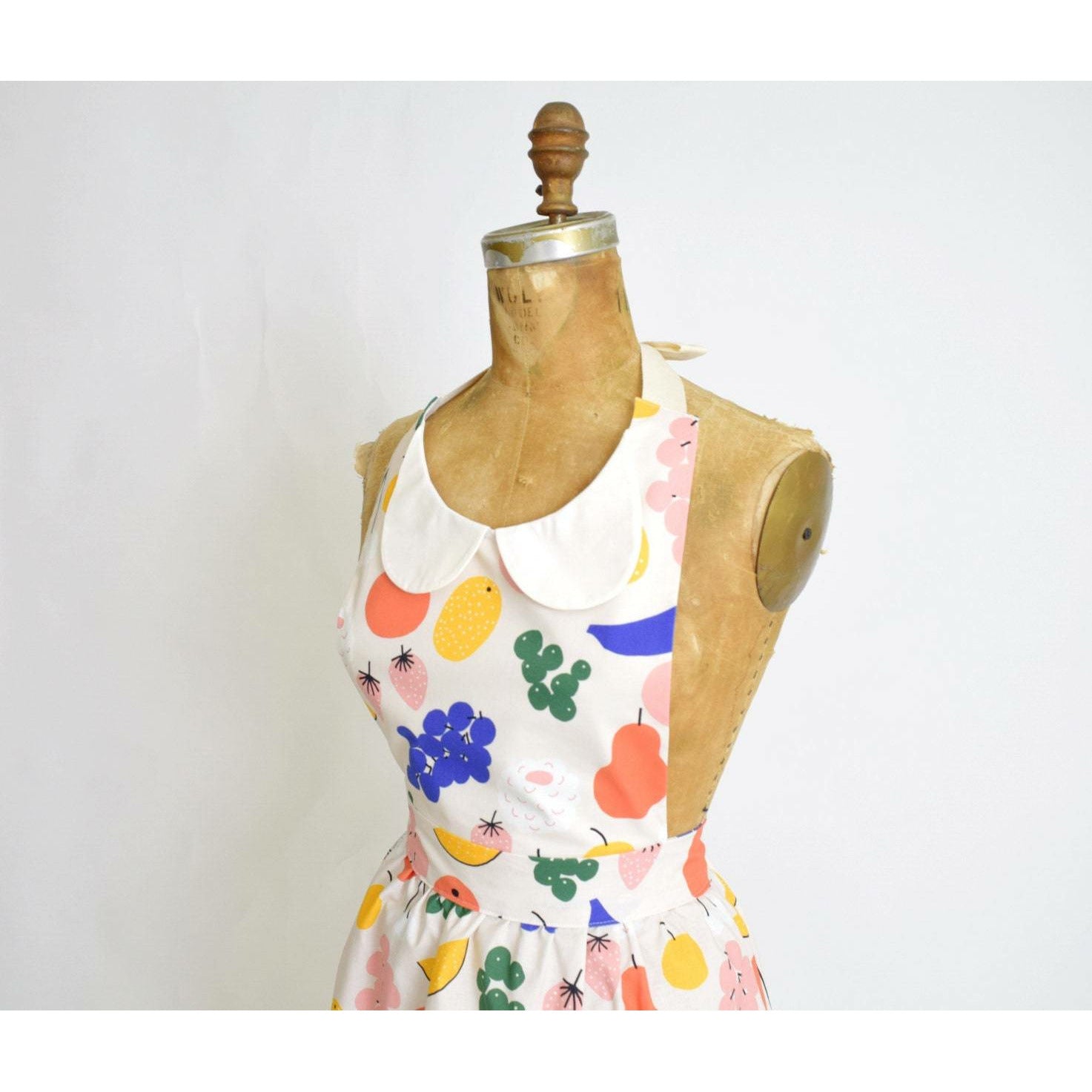 Retro Apron White Fruits Jennifer Bouron Print