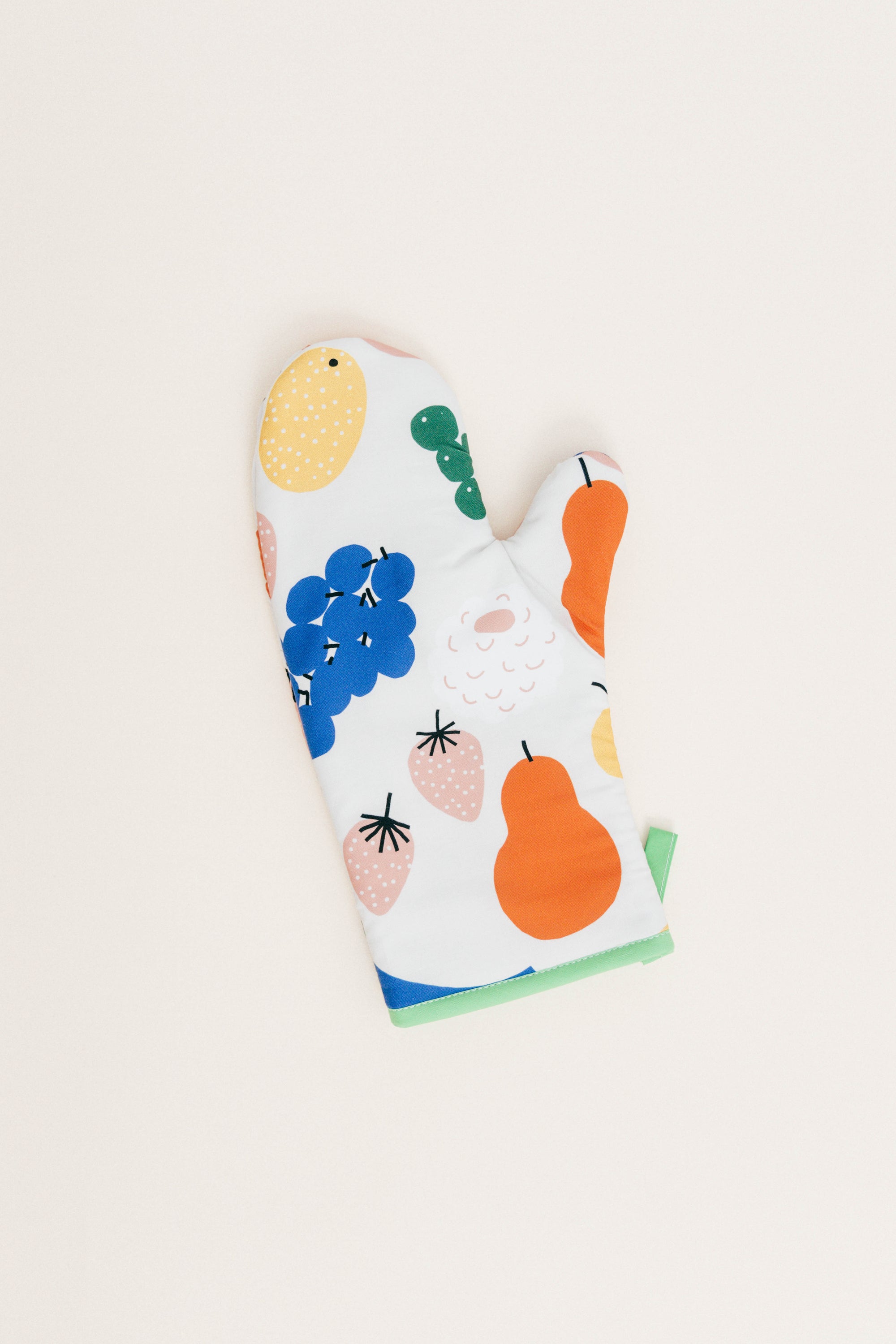 Handmade Oven Mitt Yellow Fruit Print